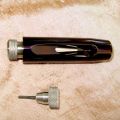 Blued steel air stripper with graduated stainless steel cone fitted and key