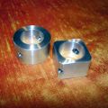 Unusual pair of custom aluminium barrel bushes